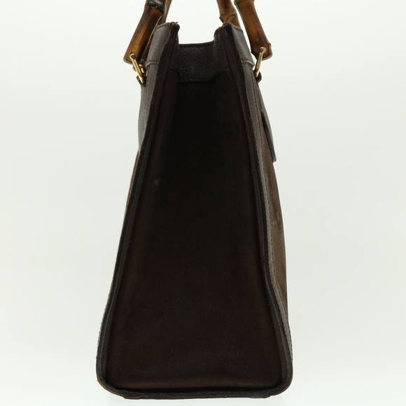 GUCCI Bamboo Hand Bag Suede Leather Brown Auth fm2206 - Picture 5 of 16